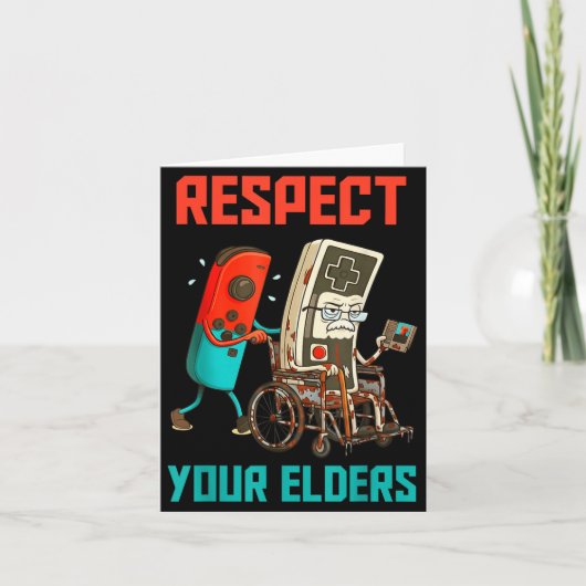 Respect Your Elders Retro Gaming Video Gamer 80s B Karte (Vorderseite)