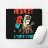 Respect Your Elders Retro Gaming Video Gamer 80s B Mousepad (Mit Mouse)