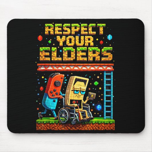 Respect Your Elders Retro Gaming Xel Gamer Control Mousepad (Vorne)