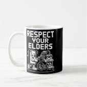 Respect Your Elders Retro Tech Camera Phone Cartoo Kaffeetasse (Links)