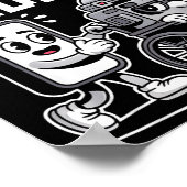 Respect Your Elders Retro Tech Camera Phone Cartoo Poster (Ecke)