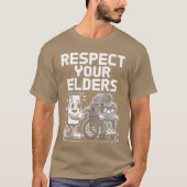 Respect Your Elders Retroech Camera Phone Cartoon  T-Shirt (Vorderseite)
