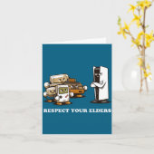 Respect Your Elders T Retro 90s Gaming Karte (Gelbe Blume)