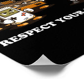 Respect Your Elders T Retro 90s Gaming  Poster (Ecke)
