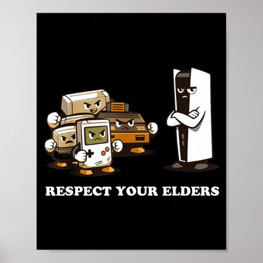 Respect Your Elders T Retro 90s Gaming  Poster (Vorne)