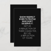Respekt auch gegenüber Menschen zeigen, die es nic Dankeskarte (Vorne/Hinten)