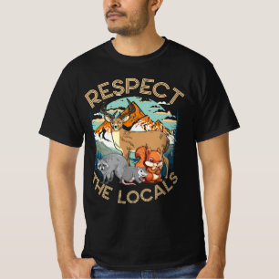 Respekt Deer Racoon Possum Eichhörnchen Wildlife L T-Shirt