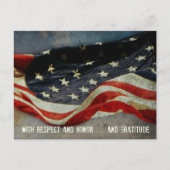 Respekt, Ehre und Dankbarkeit Veteranen Tag Postka Postkarte (Vorderseite)