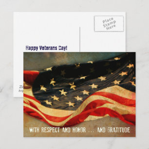 Respekt, Ehre und Dankbarkeit Veterans Day Postkar Postkarte