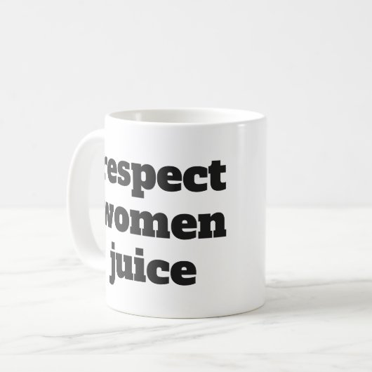 Respekt-Frauen-Saft Kaffeetasse (Vorderseite Links)