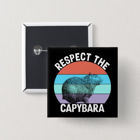 Respekt für den Capybara Funny Capybara Lover T - Button (Vorne & Hinten)