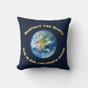 Respekt Planet Earth Childrens Future Pillow Kissen