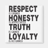 Respekt verdient Ehrlichkeit schätzt Wahrheit ist Magnet (Vorne)