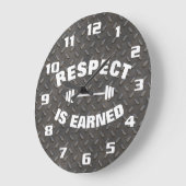 Respekt wird Cool verdient Große Wanduhr (Winkel)