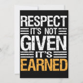 RESPEKT wird es nicht hat EARNED-QUOTE EINLADUNG (Rückseite)