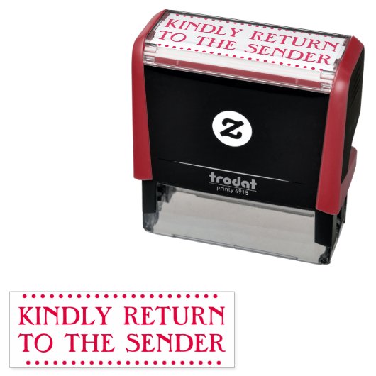 respektable "KINDLY RETURY TO THE SENDER" Permastempel (Beispiel)