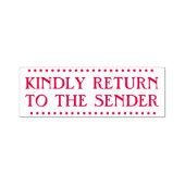 respektable "KINDLY RETURY TO THE SENDER" Permastempel (Design)