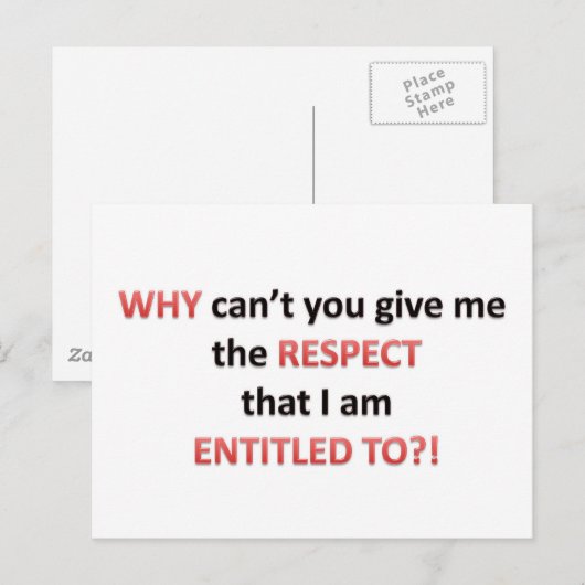Respektanspruch Postkarte (Vorne/Hinten)
