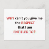 Respektanspruch Postkarte (Vorderseite)