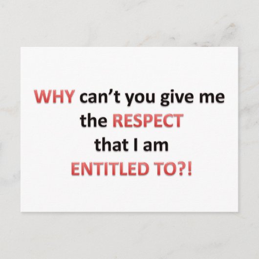 Respektanspruch Postkarte (Vorderseite)