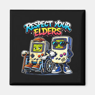 Respektiere Ältere Retro-Gaming lustiger Gamer-Con Magnet