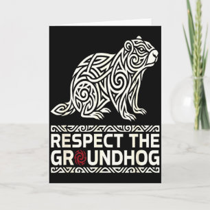 Respektiere das Groundhog Tribal Groundhog Day Sym Karte