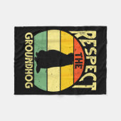 Respektiere das Groundhog-Woodchuck-Design Ground Fleecedecke (Vorderseite (Horizontal))