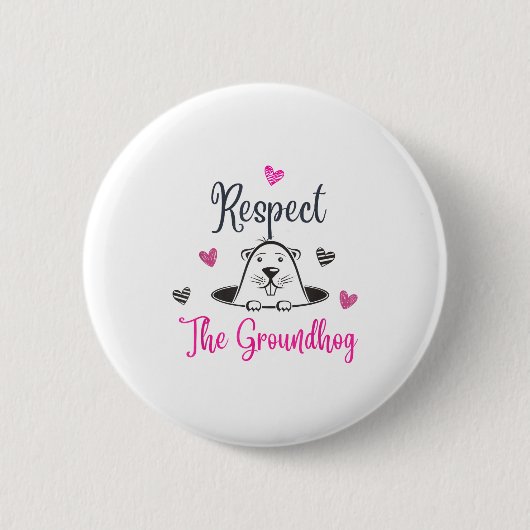 Respektiere das Murmeltier, Lustiges Murmeltier Mu Button (Vorderseite)