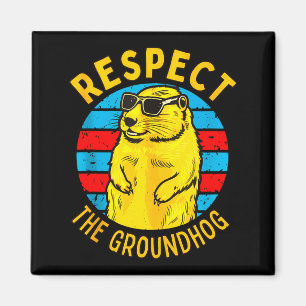 Respektiere das Murmeltier Lustiges Woodchuck-Grun Magnet