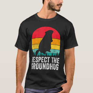 Respektiere das Murmeltier Lustiges Woodchuck Vint T-Shirt
