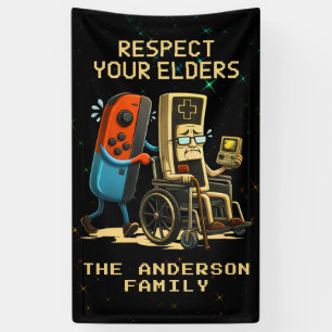 Respektiere deine Älteren Gaming Control Retro Lus Banner