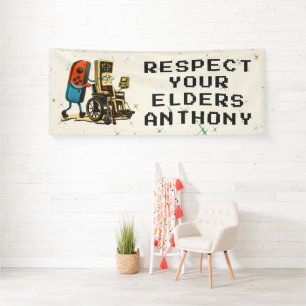 Respektiere Deine Älteren Gaming Control Retro Lus Banner