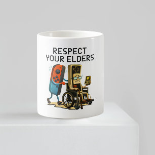 Respektiere deine Älteren Gaming Control Retro Lus Kaffeetasse