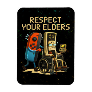 Respektiere deine Älteren Gaming Control Retro Lus Magnet