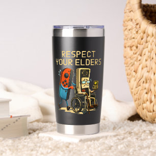 Respektiere deine Älteren Gaming Control Retro Lus Thermobecher