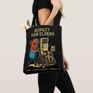 Respektiere deine Älteren Gaming Kontrolle Retro L Tasche