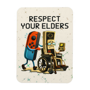 Respektiere deine Älteren Retro-Fun-Gaming-Control Magnet