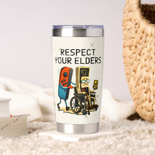 Respektiere deine Älteren Retro-Fun-Gaming-Steueru Thermobecher