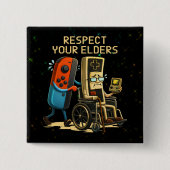 Respektiere deine Älteren Retro-Funny-Gaming-Contr Button (Vorderseite)