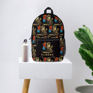 Respektiere deine Älteren Retro-Gaming-Control Lus Bedruckter Rucksack