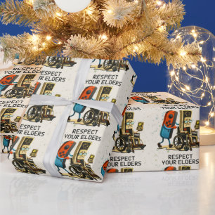 Respektiere deine Älteren Retro-Gaming-Control Lus Geschenkpapier