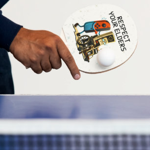 Respektiere deine Älteren Retro-Gaming-Control Lus Tischtennis Schläger