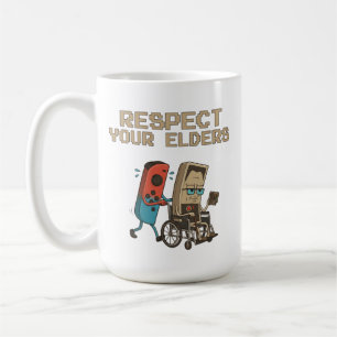 Respektiere deine Älteren Retro-Gaming Lustiger Ga Kaffeetasse