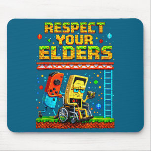 Respektiere deine Älteren Retro-Gaming Lustiger Ga Mousepad
