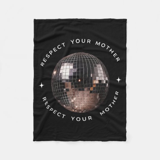Respektiere deine Mutter Disco-Kugel Vintage Fleecedecke (Vorderseite)