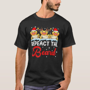 Respektiere den Bart Weihnachtslicht Santa Bärtige T-Shirt