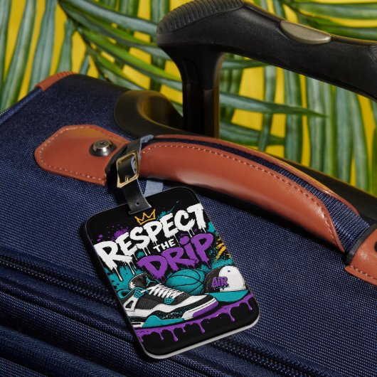 Respektiere den Basketball-Design-Drip Gepäckanhänger (Vorderseite Insitu 1)