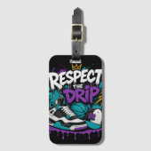 Respektiere den Basketball-Design-Drip Gepäckanhänger (Vorderseite Vertikal)
