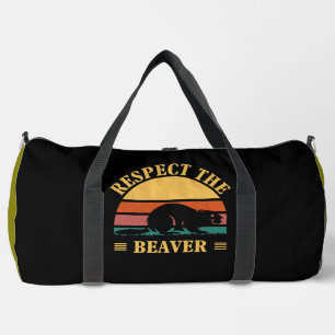 Respektiere den Biber Retro-Sonnenuntergang  Duffle Bag