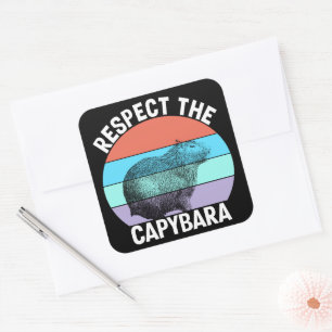 Respektiere den Capybara Lustiger Capybara-Fan Quadratischer Aufkleber
